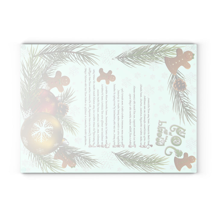 Joy to the World Acrostic Poem Glass Cutting Board - Gingerbread