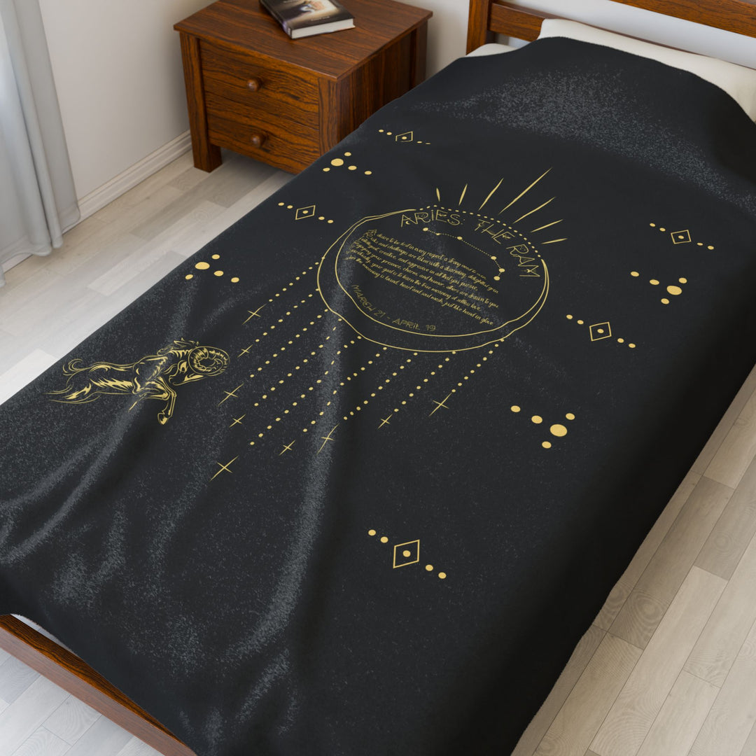 Aries Acrostic Poem Velveteen Plush Blanket