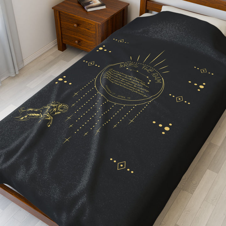 Aries Acrostic Poem Velveteen Plush Blanket