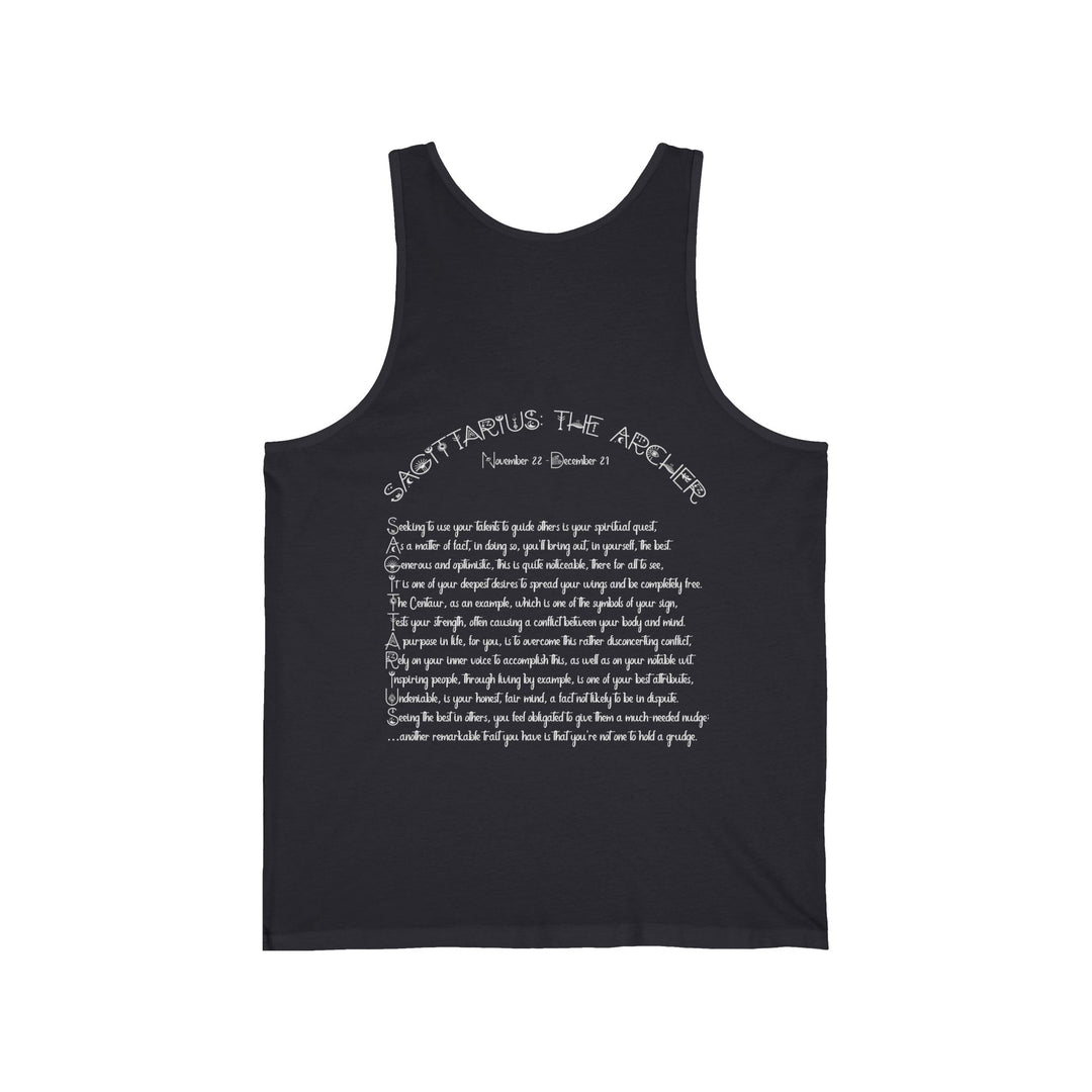 “Sagittarius” Unisex Acrostic Poem Jersey Tank