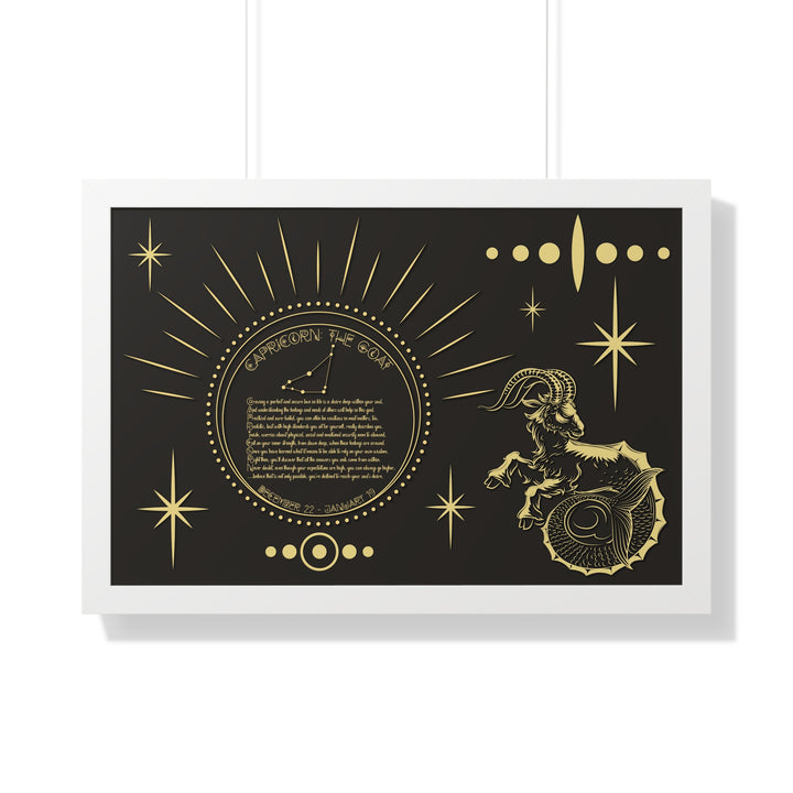 Written in the Stars Framed Horizontal Acrostic Poem Print - Capricorn