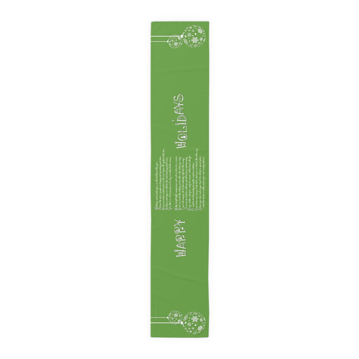 Happy Holidays Acrostic Poem Table Runner - Green-Ornaments