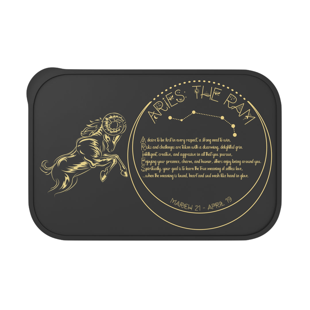 Aries Acrostic Poem Bento Lunch Box - Black