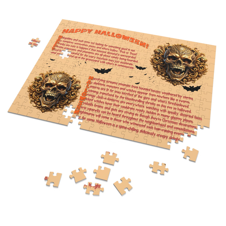 Happy Halloween Acrostic Poem Puzzle - Skull - Tin Box