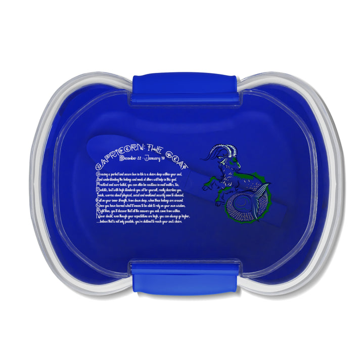 Capricorn Acrostic Poem Bento Lunch Box - Blue