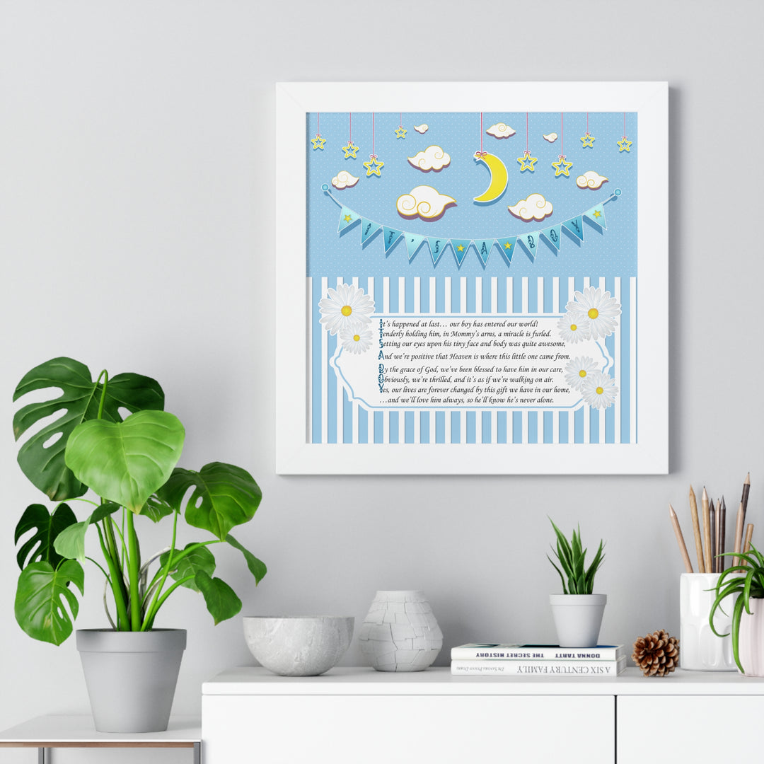 Baby Steps "It's a Boy" Framed Print Collection - No Personalization