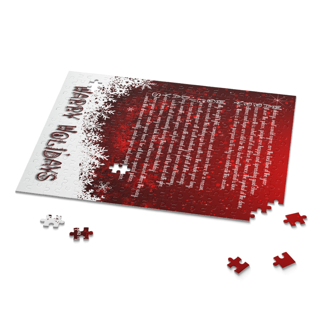 Happy Holidays Acrostic Poem Puzzle - Fun Red
