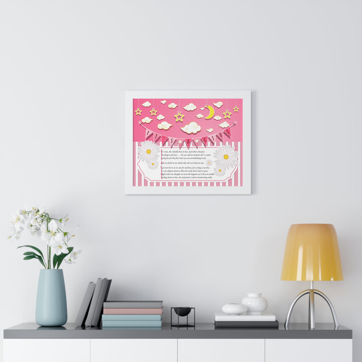 Baby Steps "It's a Girl" Framed Print - Pink Stripes -No Personalization