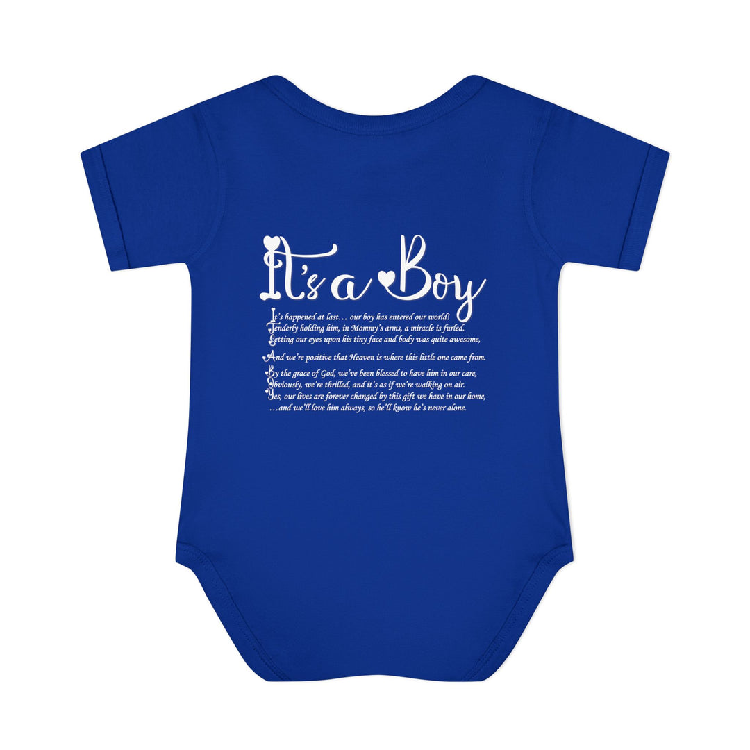 Baby Steps "It's a Boy" Acrostic Poem Bodysuit - Ducky Design