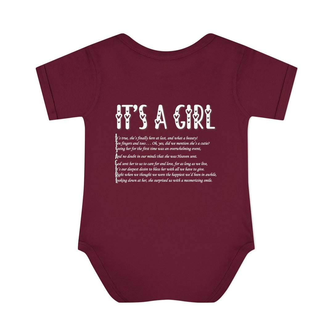 It's a Girl Acrostic Poem Baby Bodysuit - Ducky Design