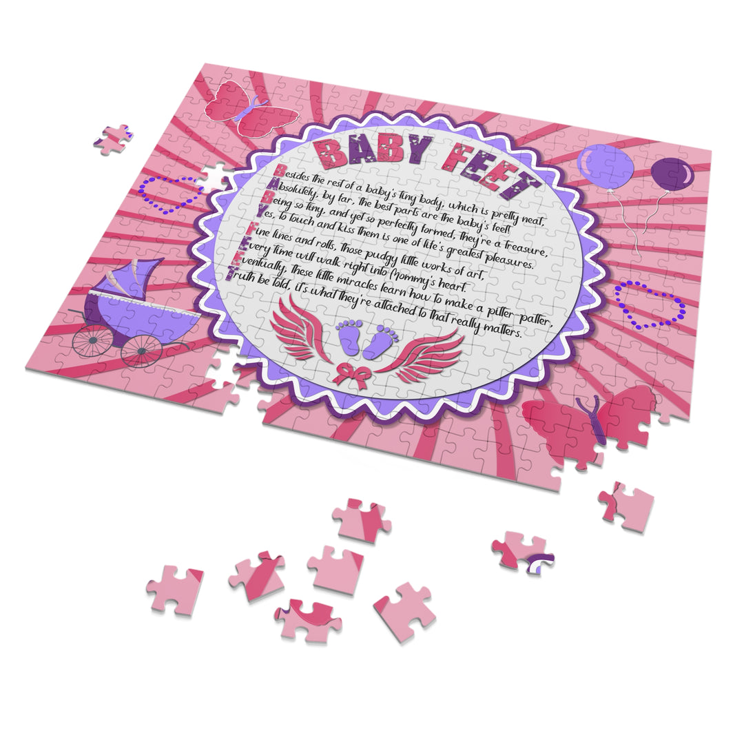 Baby Feet Acrostic Poem Puzzle - Baby feet - Pink-Wings - Tin Box