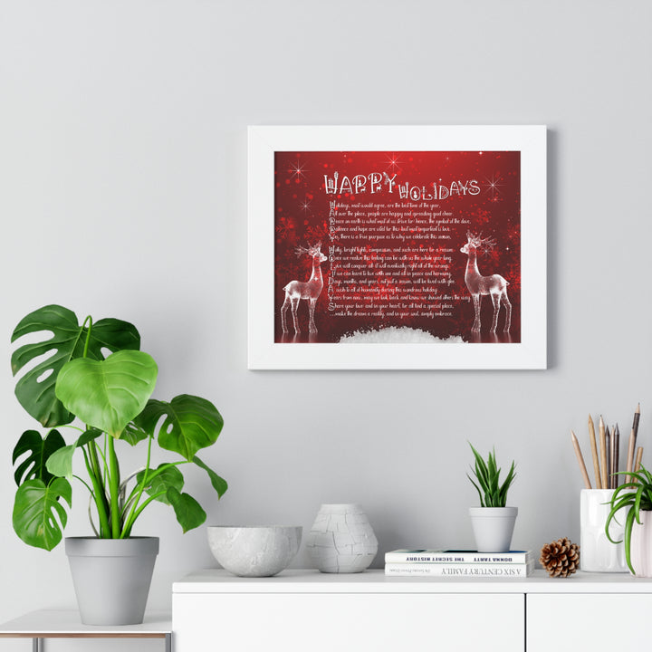 It's Just a Phrase "Happy Holidays" Framed Horizontal Acrostic Poem Poster