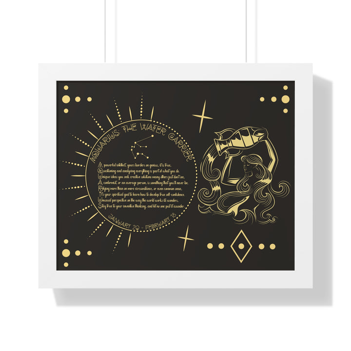 Written in the Stars Framed Acrostic Poem Print - Aquarius