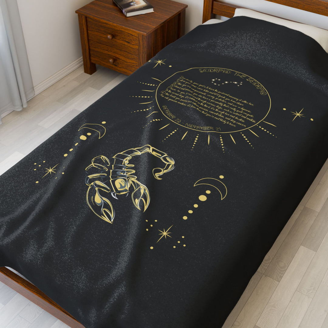 Scorpio Acrostic Poem Velveteen Blanket