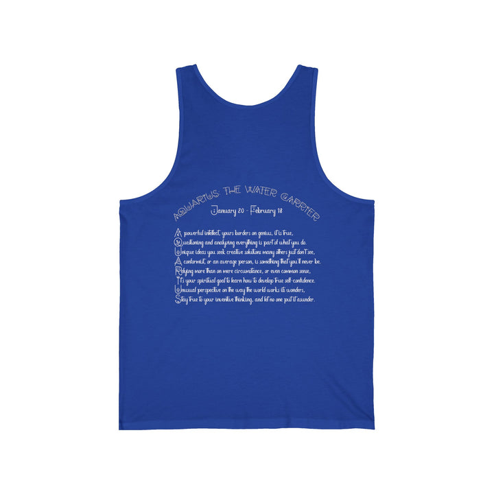 “Aquarius” Acrostic Poem Unisex Jersey Tank