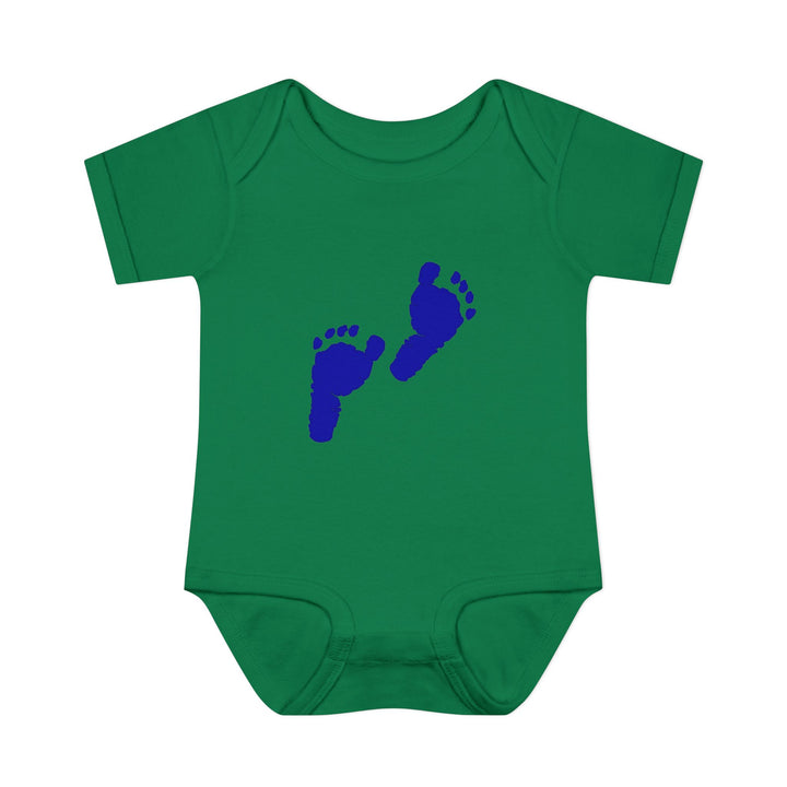 Baby Feet Acrostic Poem Baby Bodysuit - Blue Footprints