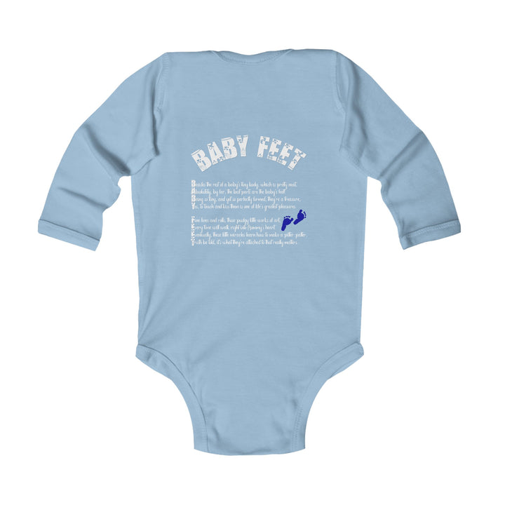 Baby Feet Acrostic Poem Long Sleeve Bodysuit - Blue Footprints