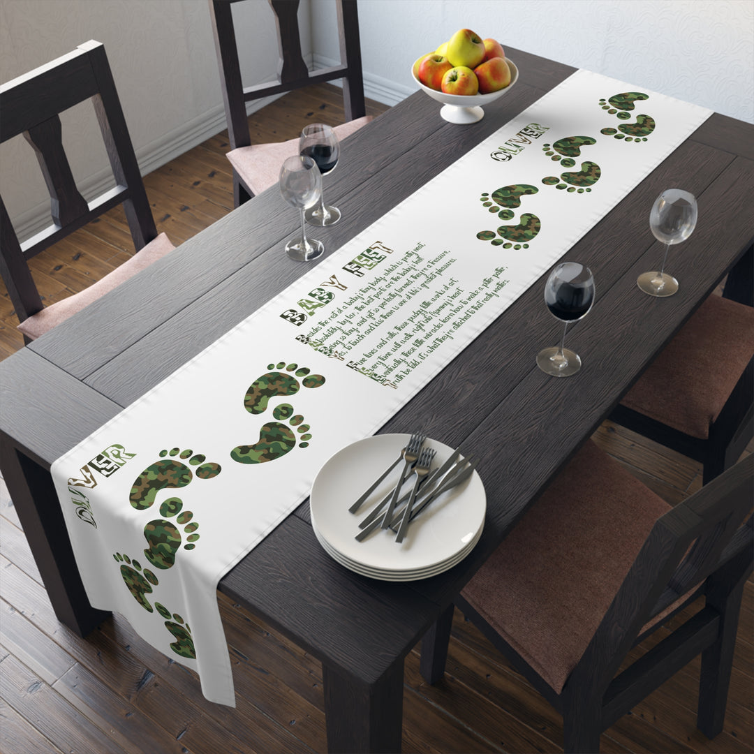 “Baby Feet” Table Runner - Camo - Personalized