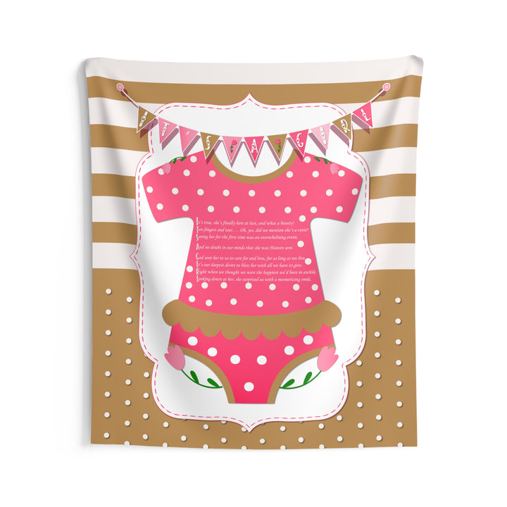"It's a Girl" Acrostic Poem Baby Shower Backdrop-Baby Bodysuit - No Personalization