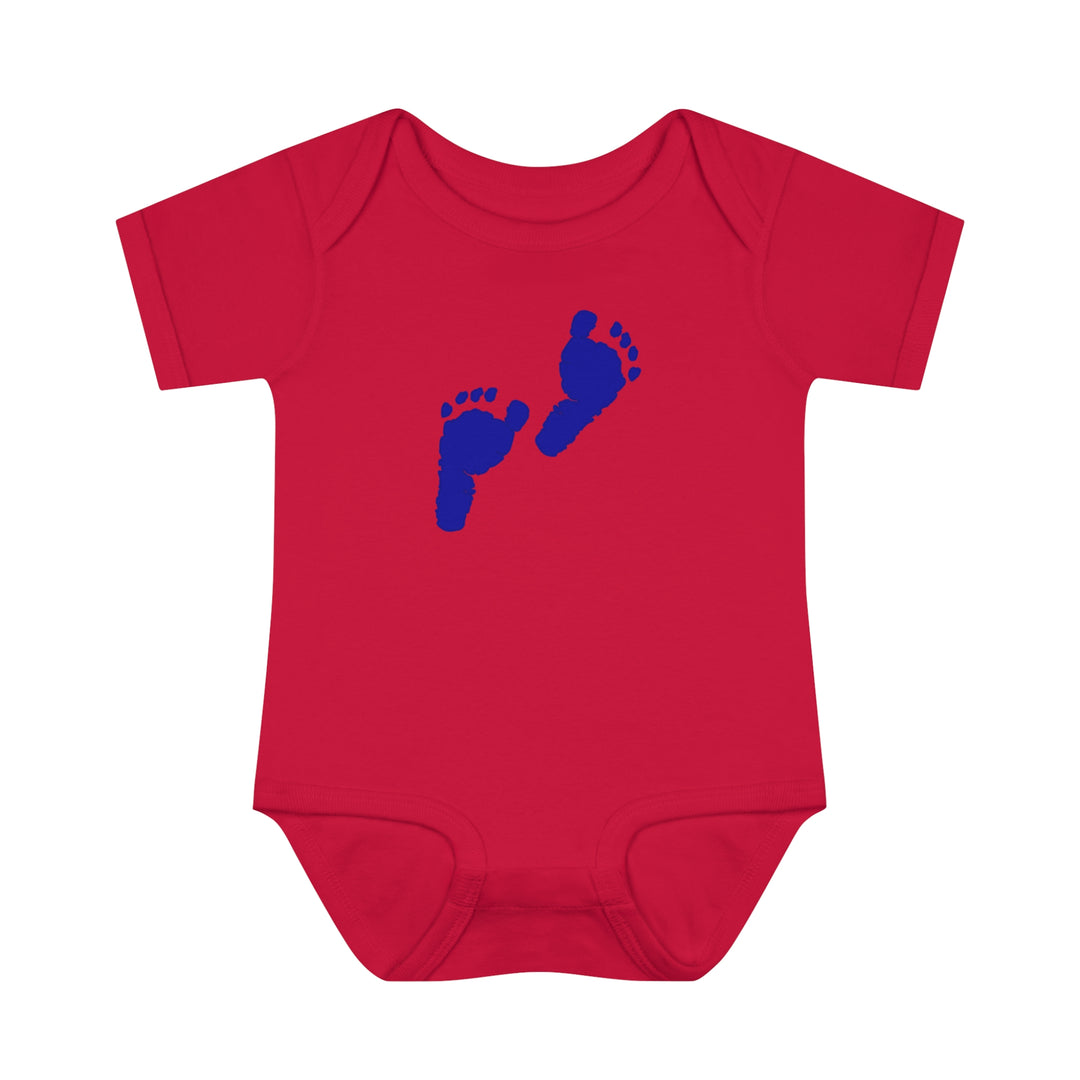 Baby Steps "Baby Feet" Acrostic Poem Bodysuit - Blue Footprints