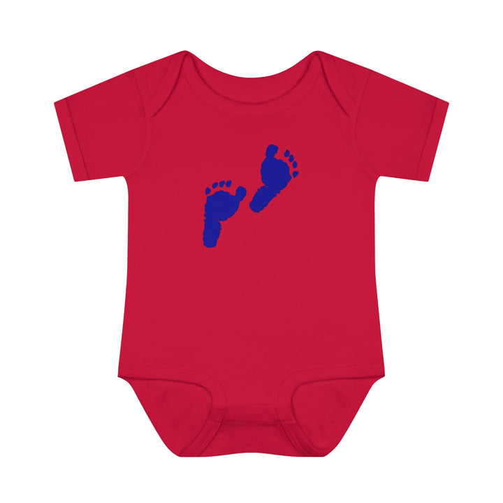 Baby Steps "Baby Feet" Acrostic Poem Bodysuit - Blue Footprints