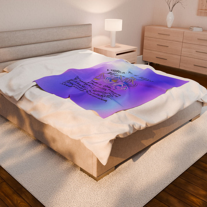 Libra Acrostic Poem Velveteen Plush Blanket - Colored