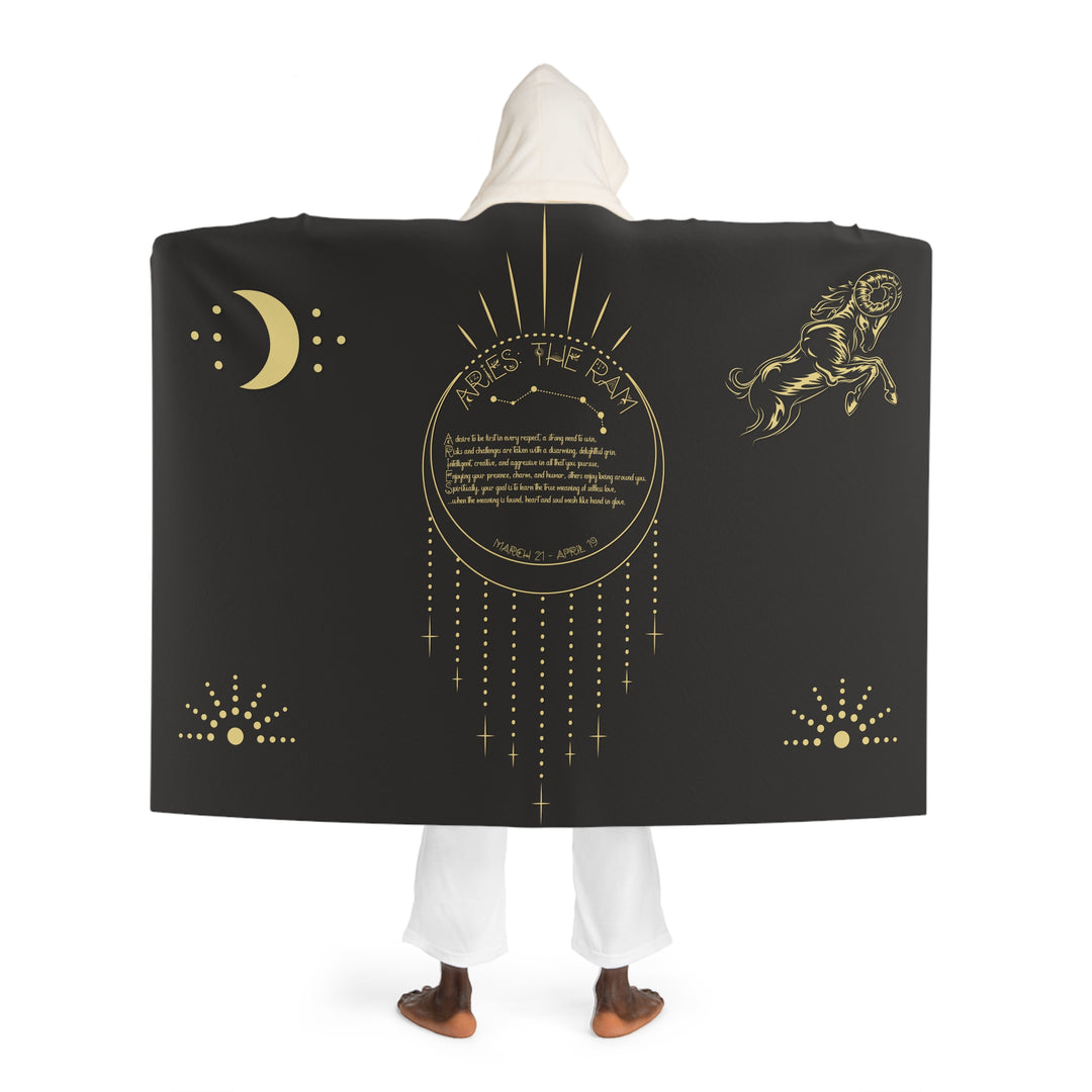 Aries Acrostic Poem Sherpa Hooded Blanket