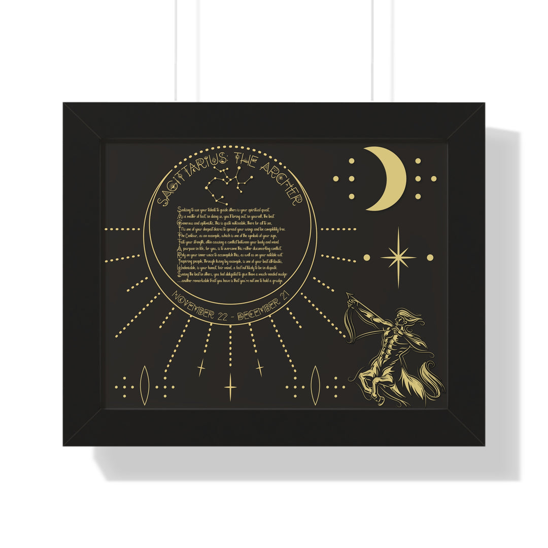 Written in the Stars Framed Acrostic Poem Print - Sagittarius