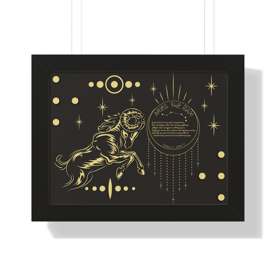 Written in the Stars Framed Horizontal Acrostic Poem Print - Aries