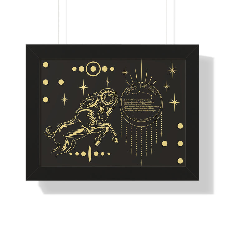Written in the Stars Framed Horizontal Acrostic Poem Print - Aries