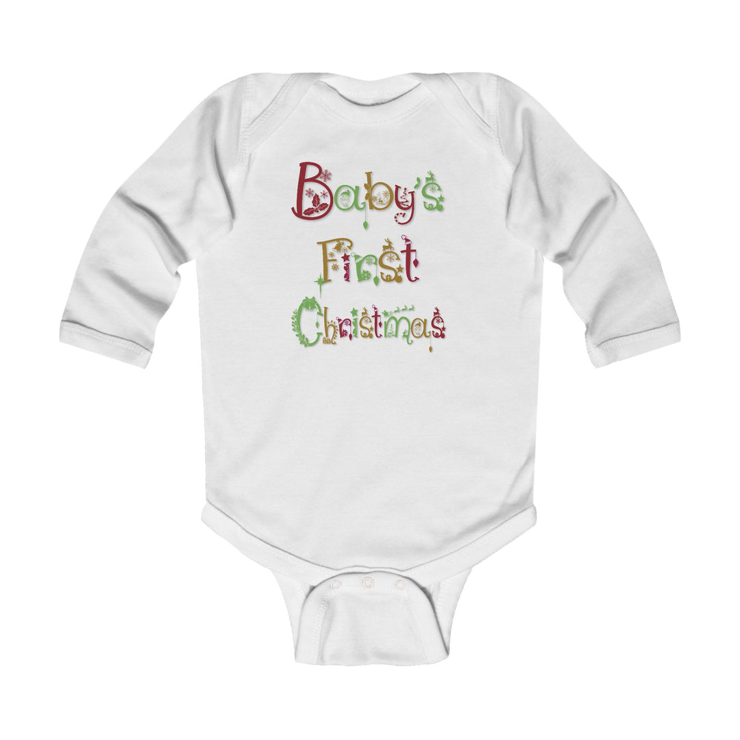 Baby’s First Christmas Acrostic Poem Infant Long Sleeve Bodysuit - Fun Font