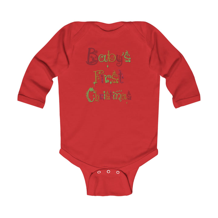 Baby’s First Christmas Acrostic Poem Infant Long Sleeve Bodysuit - Fun Font