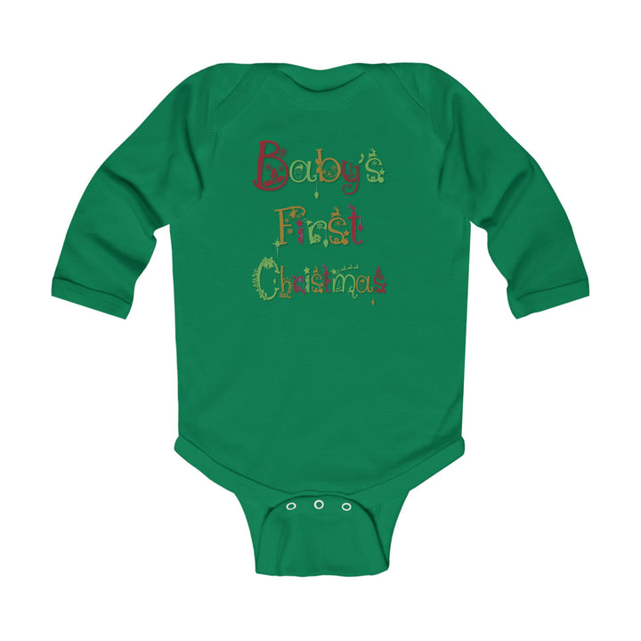 Baby’s First Christmas Acrostic Poem Infant Long Sleeve Bodysuit - Fun Font
