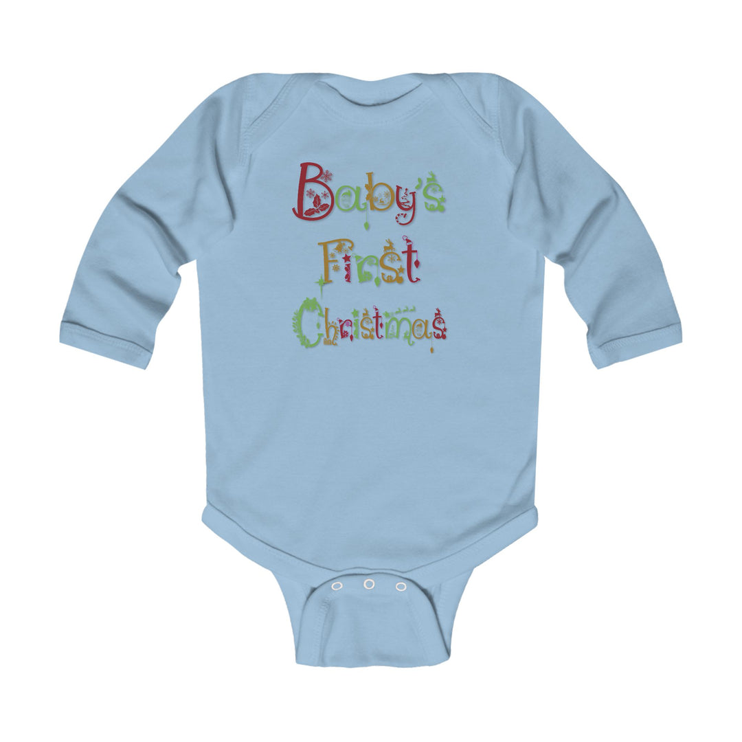 Baby’s First Christmas Acrostic Poem Infant Long Sleeve Bodysuit - Fun Font