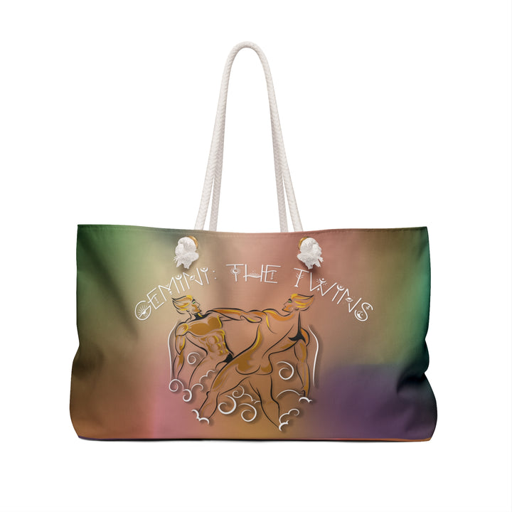 Weekender Bag with Acrostic Poem Spelling out "Gemini"