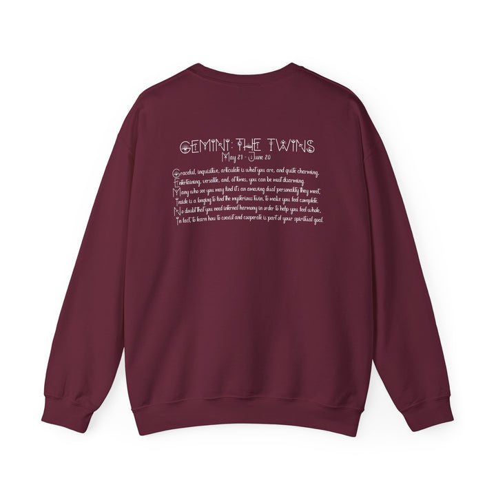 Gemini Astrology Sweatshirt with Acrostic Poem