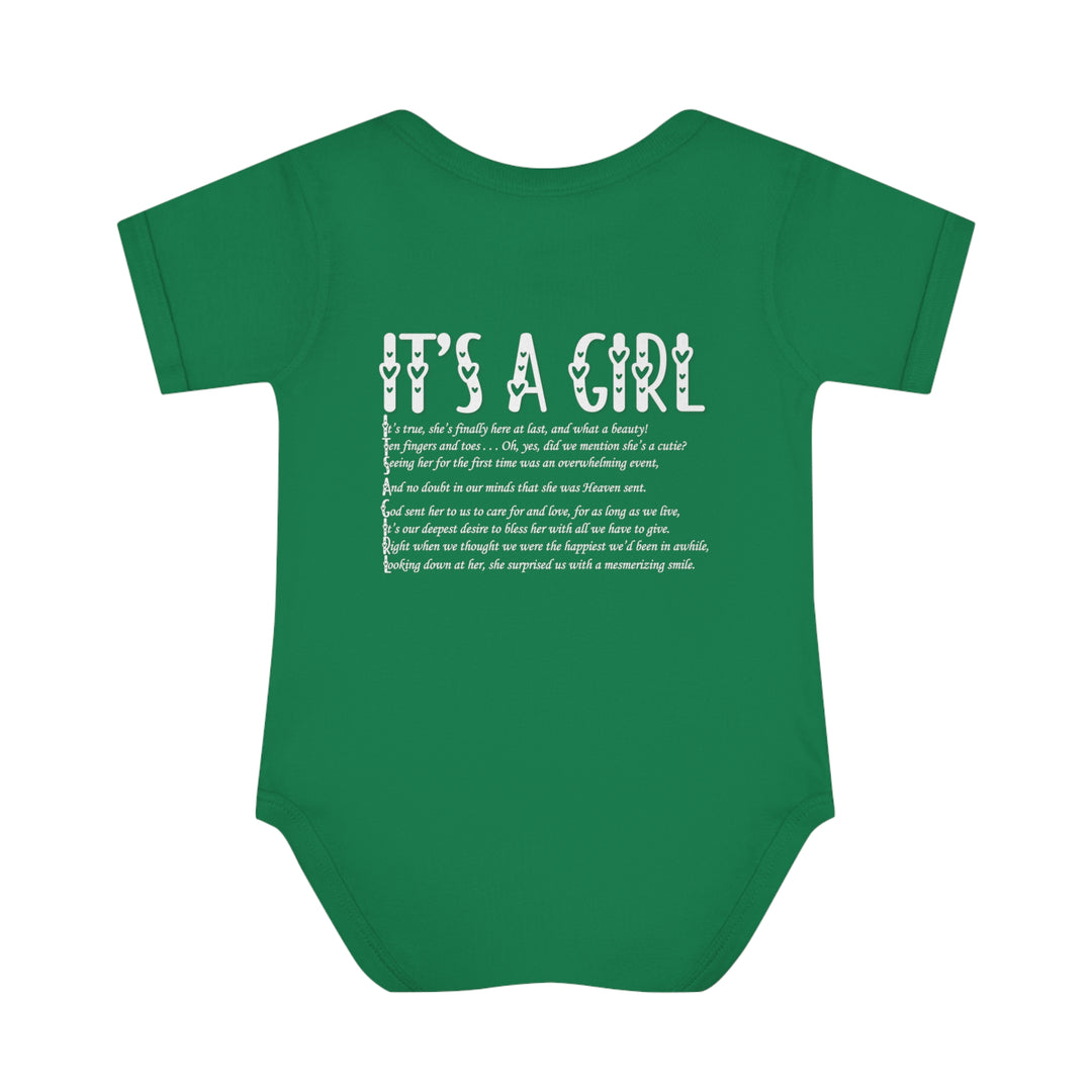 Baby Steps "It's a Girl" Acrostic Poem Bodysuit - Mommy & Baby Elephant