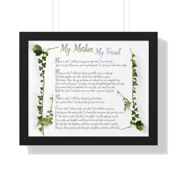 It's Just a Phrase "My Mother, My Friend" Framed Acrostic Poem Print