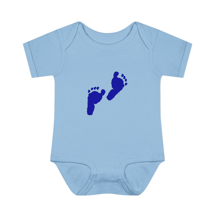 Baby Feet Acrostic Poem Baby Bodysuit - Blue Footprints