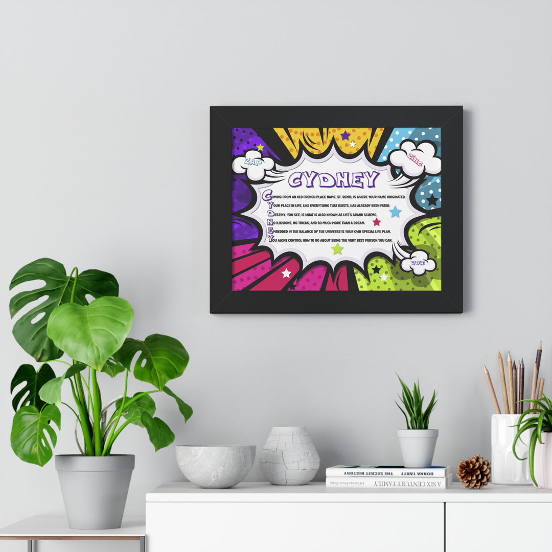Namesakes Framed Acrostic Name Poem - Burst Comic-style