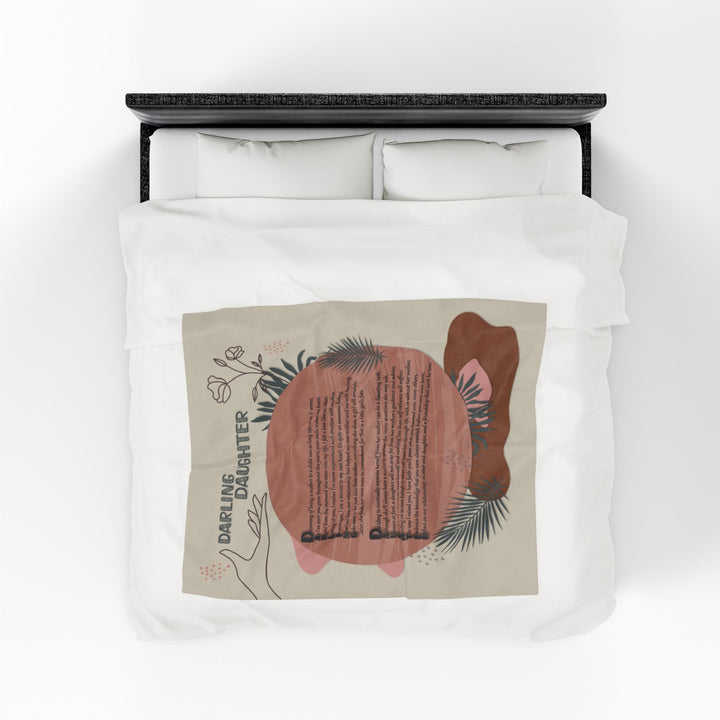 Darling Daughter Acrostic Poem Velveteen Plush Blanket - Boho Design