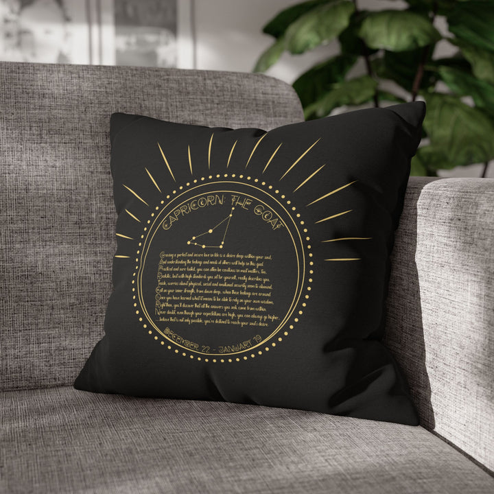 Capricorn Acrostic Poem Pillow Cover
