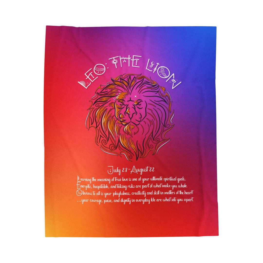 Leo Acrostic Poem Velveteen Plush Blanket - Colored