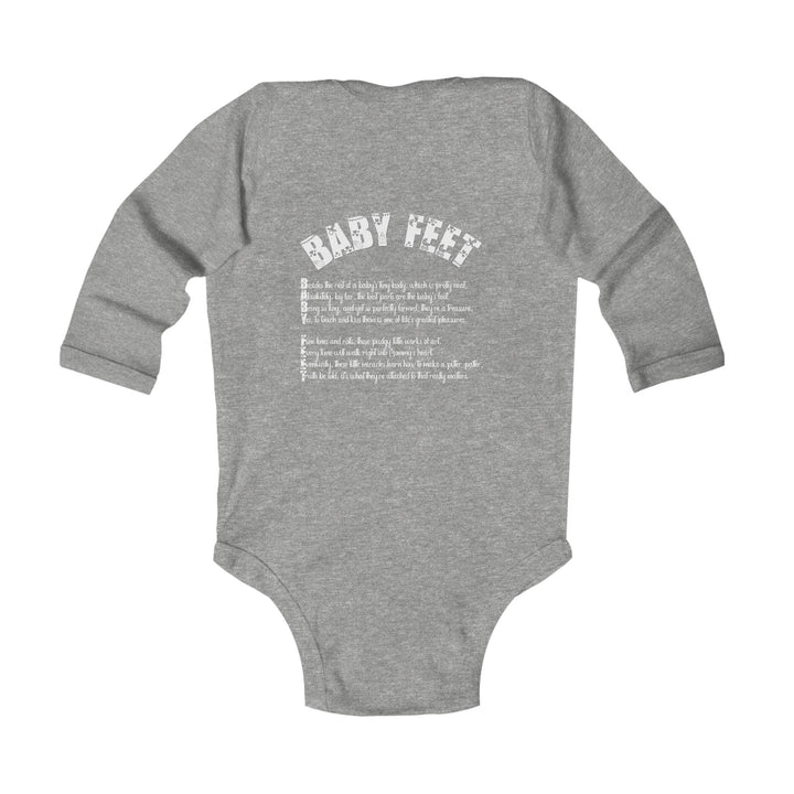 Baby Feet Acrostic Poem Infant Long Sleeve Bodysuit -Pink-Gold Footprints