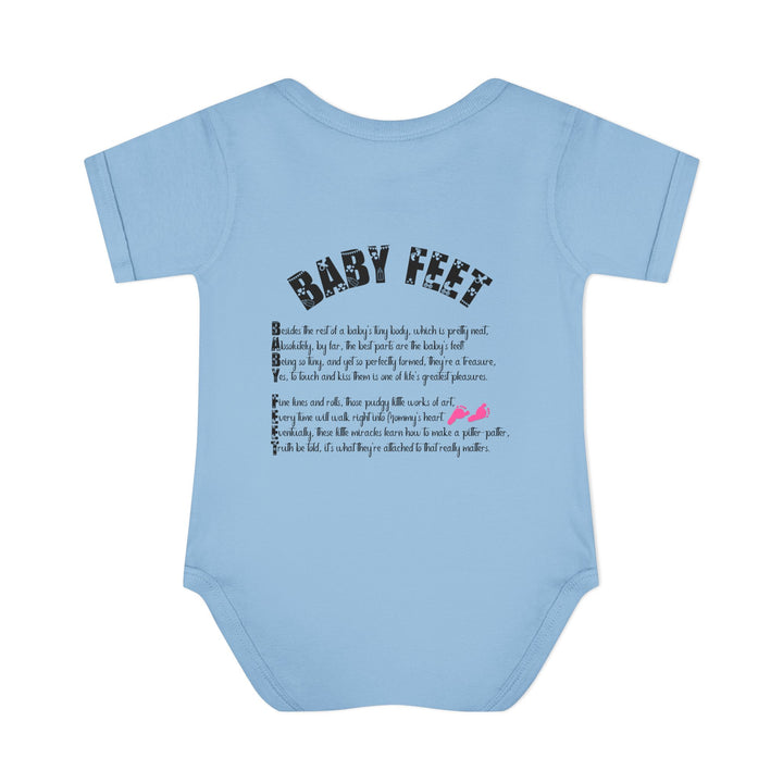 Baby Steps "Baby Feet" Acrostic Poem Bodysuit - Pink Footprints