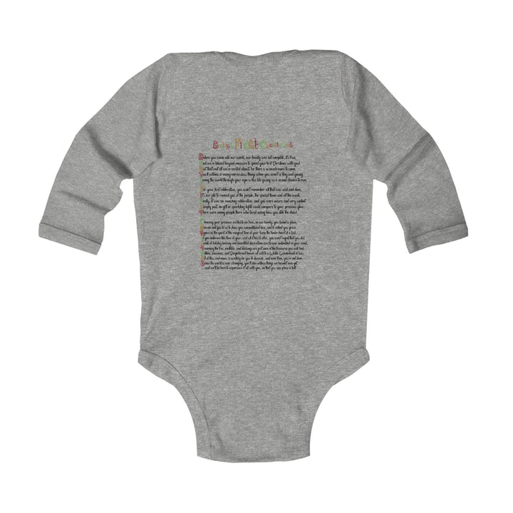 Baby’s First Christmas Acrostic Poem Infant Long Sleeve Bodysuit - Fun Font