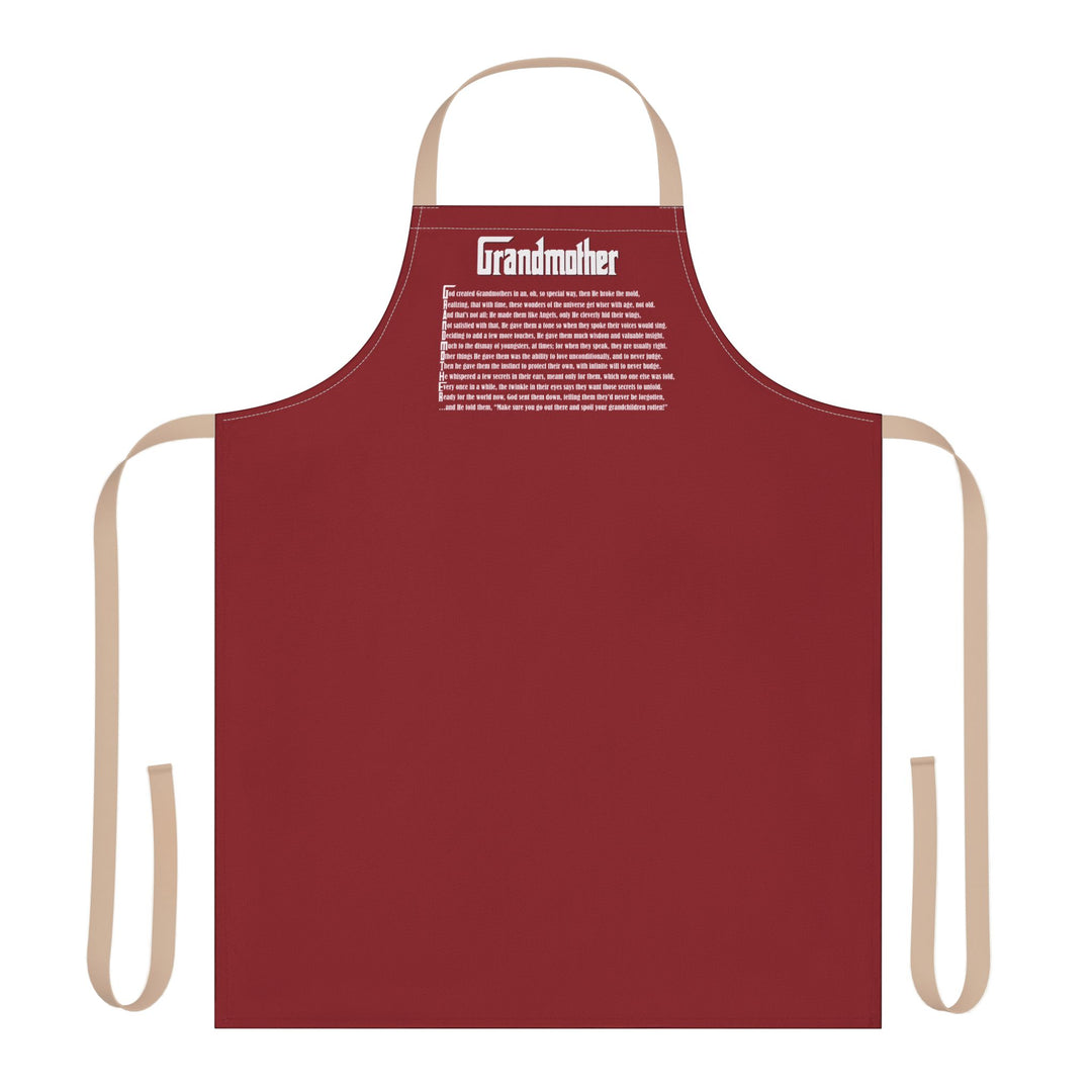 Grandmother Acrostic Poem Adjustable Tie Back Chef Apron - Red