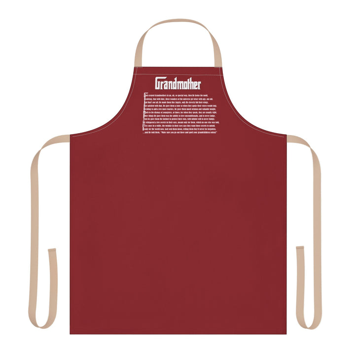 Grandmother Acrostic Poem Adjustable Tie Back Chef Apron - Red