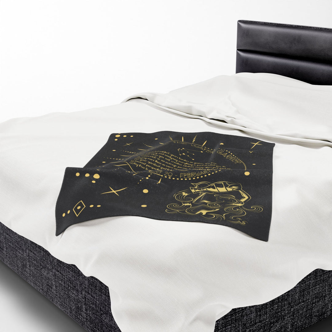 Aquarius Acrostic Poem Velveteen Plush Blanket