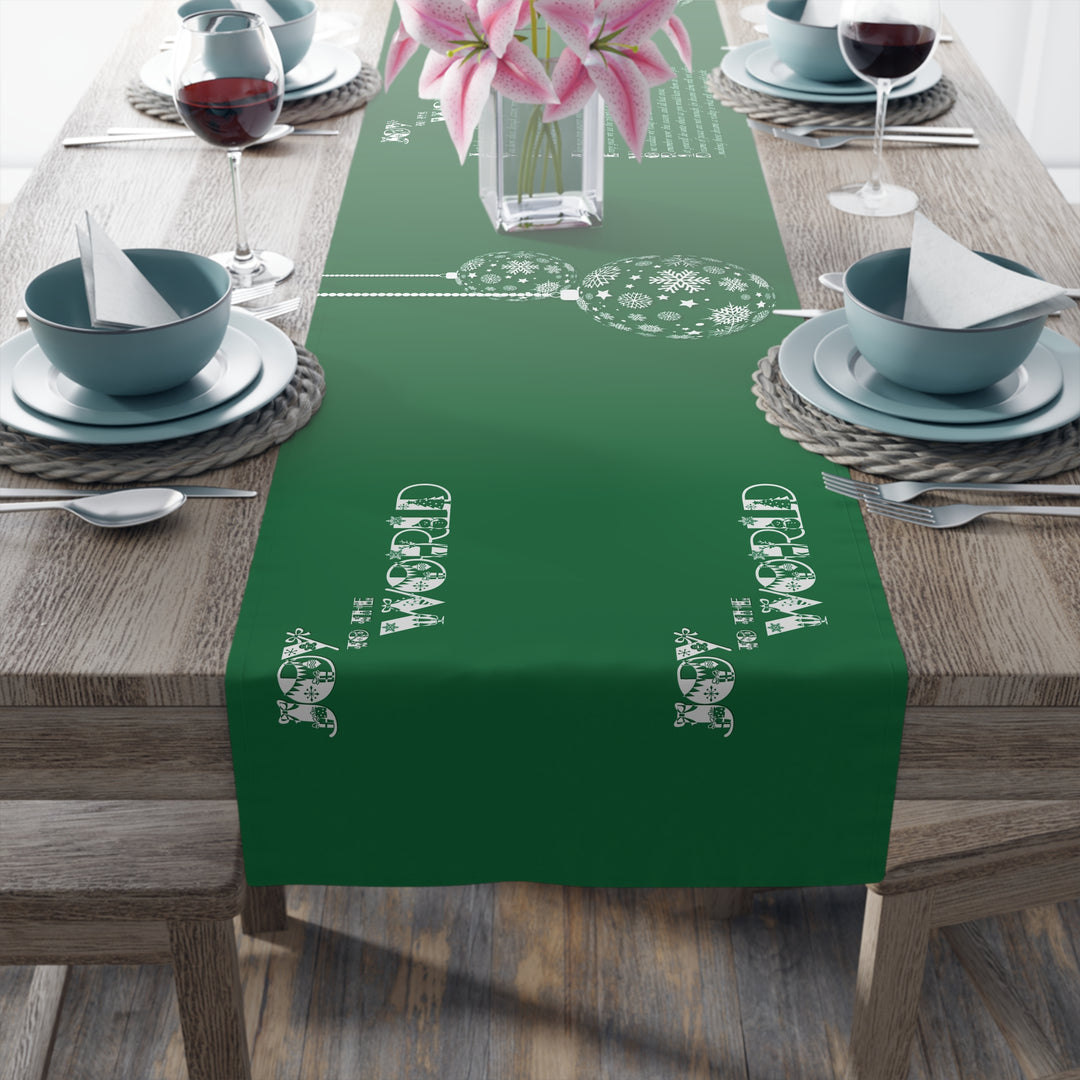 Joy to the World Acrostic Poem Table Runner - Green-Ornaments